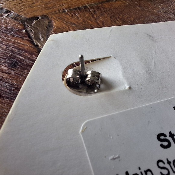 Bomb Party Starlight Dreams Silver Tone Seafoam Tourmaline Stud Earrings - Picture 5 of 5